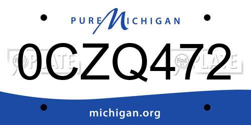 0CZQ472 Michigan License Plate