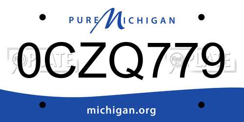 0CZQ779 Michigan License Plate