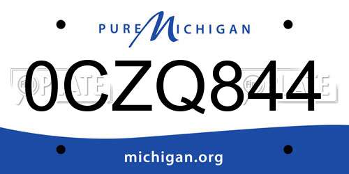 0CZQ844 Michigan License Plate