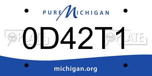 0D42T1 Michigan License Plate