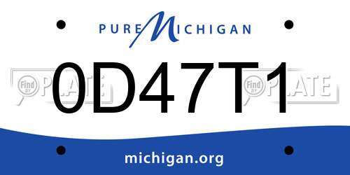 0D47T1 Michigan License Plate