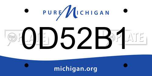 0D52B1 Michigan License Plate