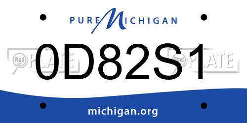 0D82S1 Michigan License Plate