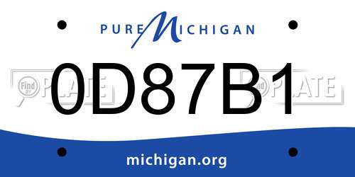 0D87B1 Michigan License Plate