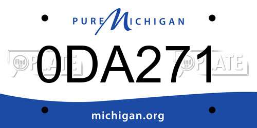 0DA271 Michigan License Plate