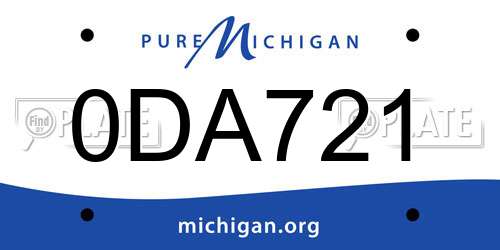0DA721 Michigan License Plate
