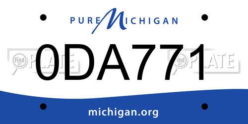 0DA771 Michigan License Plate
