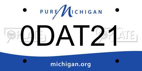 0DAT21 Michigan License Plate