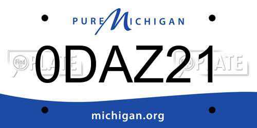 0DAZ21 Michigan License Plate