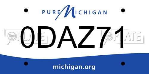 0DAZ71 Michigan License Plate