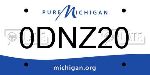 0DNZ20 Michigan License Plate
