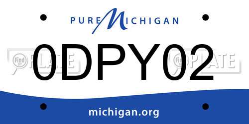 0DPY02 Michigan License Plate