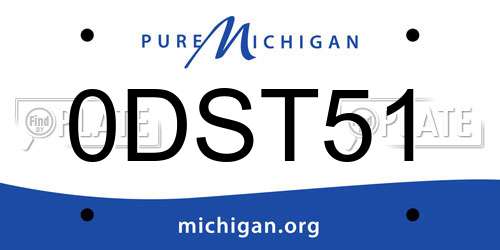 0DST51 Michigan License Plate