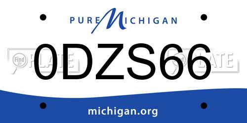 0DZS66 Michigan License Plate