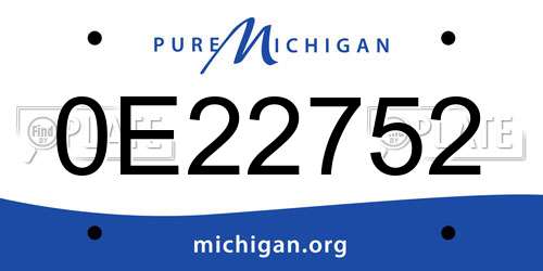 0E22752 Michigan License Plate