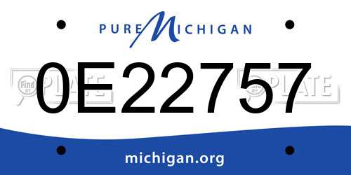 0E22757 Michigan License Plate