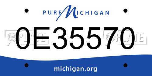 0E35570 Michigan License Plate