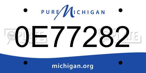 0E77282 Michigan License Plate