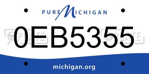 0EB5355 Michigan License Plate