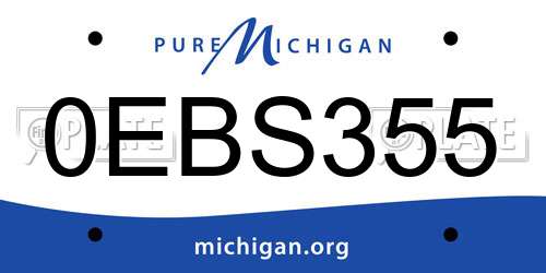 0EBS355 Michigan License Plate