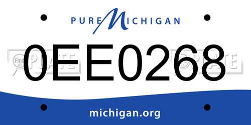 0EE0268 Michigan License Plate