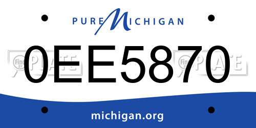 0EE5870 Michigan License Plate