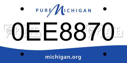 0EE8870 Michigan License Plate