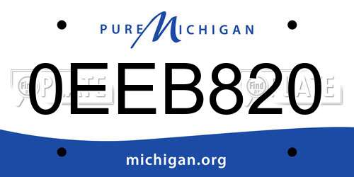 0EEB820 Michigan License Plate