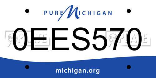 0EES570 Michigan License Plate
