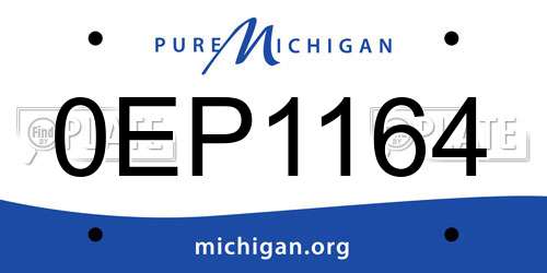 0EP1164 Michigan License Plate