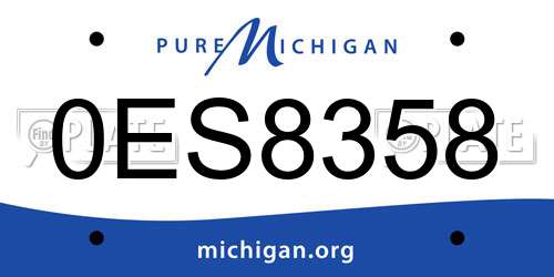 0ES8358 Michigan License Plate