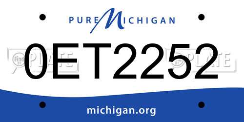 0ET2252 Michigan License Plate