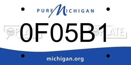 0F05B1 Michigan License Plate