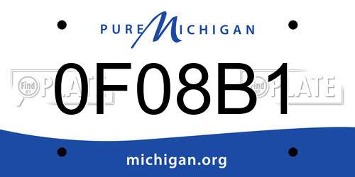 0F08B1 Michigan License Plate