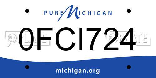 0FCI724 Michigan License Plate