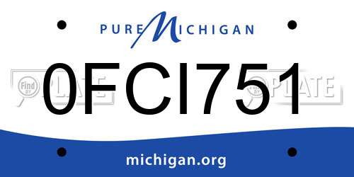 0FCI751 Michigan License Plate
