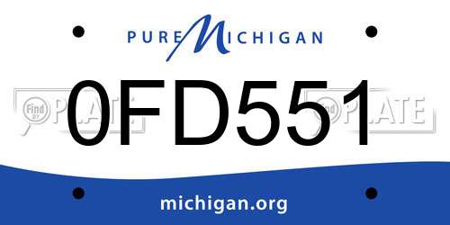0FD551 Michigan License Plate