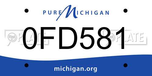 0FD581 Michigan License Plate