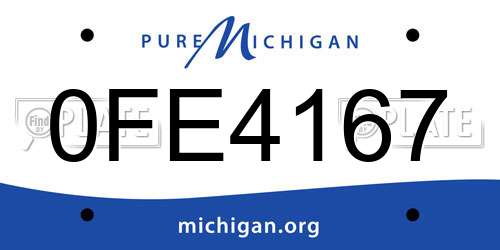 0FE4167 Michigan License Plate