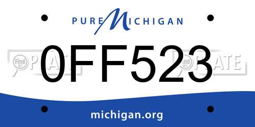0FF523 Michigan License Plate