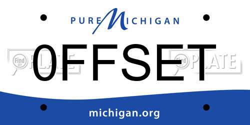0FFSET Michigan License Plate