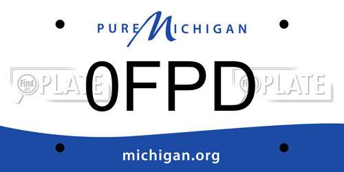 0FPD Michigan License Plate