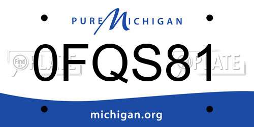 0FQS81 Michigan License Plate