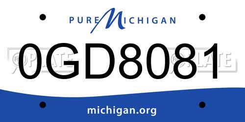 0GD8081 Michigan License Plate