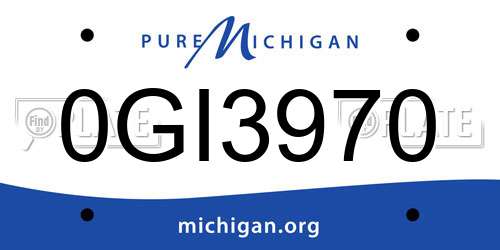 0GI3970 Michigan License Plate