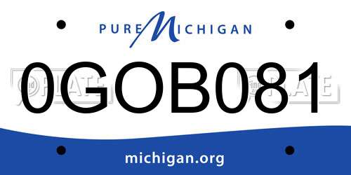 0GOB081 Michigan License Plate
