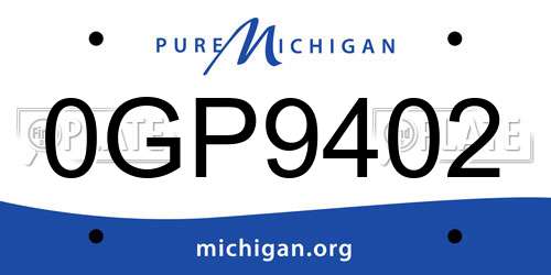 0GP9402 Michigan License Plate