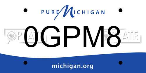 0GPM8 Michigan License Plate