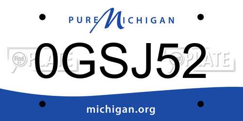 0GSJ52 Michigan License Plate