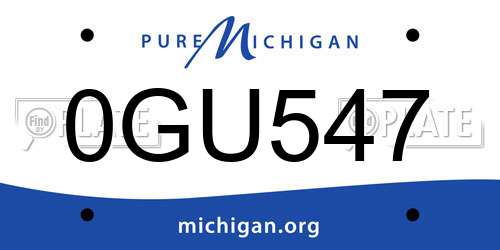 0GU547 Michigan License Plate